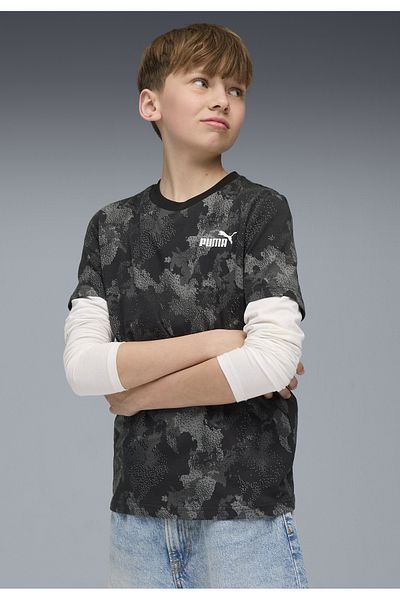Puma Νεανικό μπλουζάκι Essentials Camo με στάμπα σε όλο το μήκος