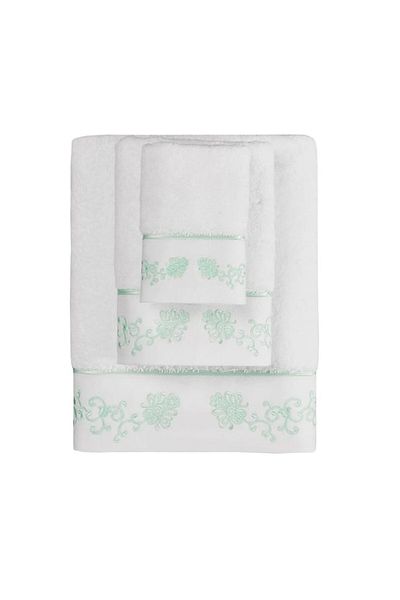 Soft Cotton Soft Cotton 100% Cotton White Embroidered Beach Towel 85 x 150 cm
