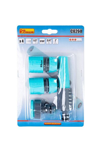 richmann Spraying set, hose nozzle with accessories, 4 pieces, 1/2&#8243;,