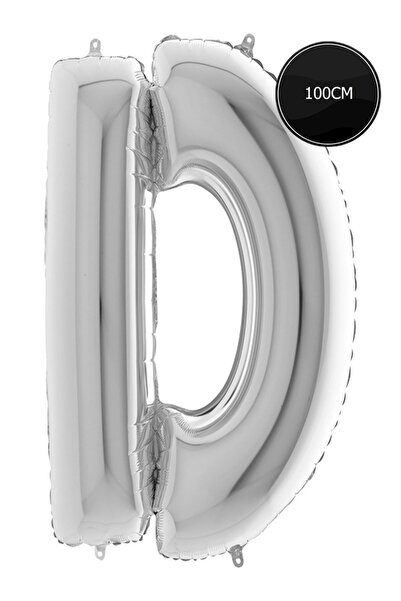 Bp Bizden Pastacılık 100cm Letter D Foil Balloon Silver