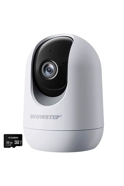 WowStep Baby Monitor Surveillance Camera, 3MP, Wi-Fi, 2K Resolution, 32 GB Card, Bidirectional Audio, 360°