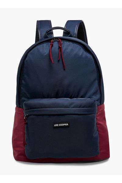 Lee Cooper Lee Cooper Colourblock Backpack with Adjustable Shoulder Straps and Zip Closure - 15x30x40 cm