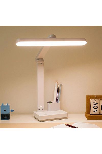 Tescomak LED desk lamp, foldable, eye protection and removable stand, white