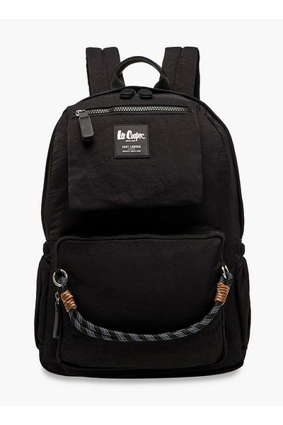 Lee Cooper Lee Cooper Rope Accent Backpack with Adjustable Shoulder Straps and Zip Closure - 13x30x40 cm