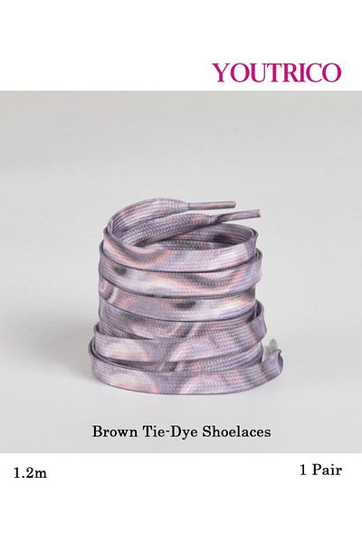 Youtrico 1 Pair Ombre Tie-Dye Flat Shoelaces - 120cm Polyester Laces