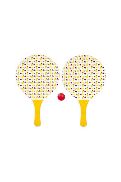 Longfield Games Set of 2 wooden paddles and a beach ball