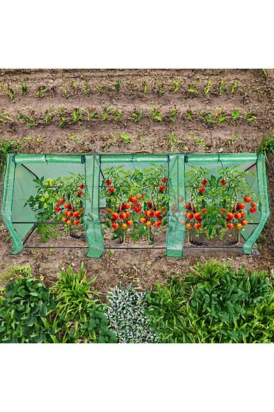 jumi Mini seră de grădină 270 x 90 pentru cultivarea PLANTELOR într-un strat de grădină cu tunel din folie
