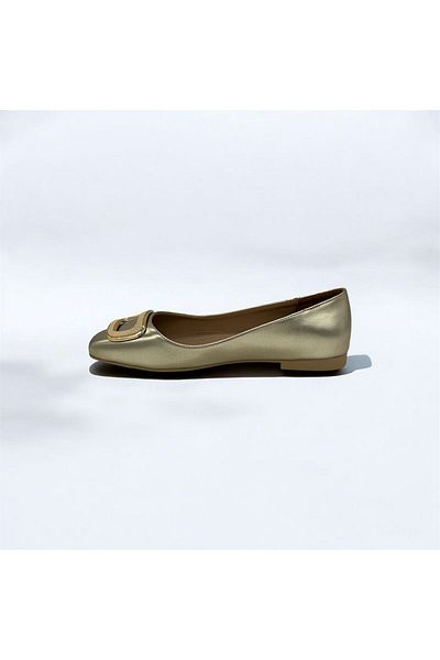 Rexba Women's Ballet Gold Buckle Stylish Office Home Business Daily Ballet