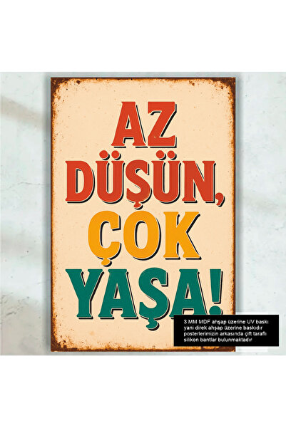 Hayat Poster Razmišljaj manje, živi više, smešni humoristički motivacioni cit...