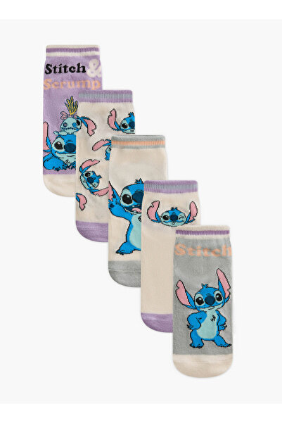 Disney جوارب بطول الكاحل غير تيري مطبوعة بخياطة - مجموعة من 5 قطع