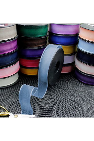 HOBİ55 Chiffon Ribbon 2,5cm 20Mt Blue