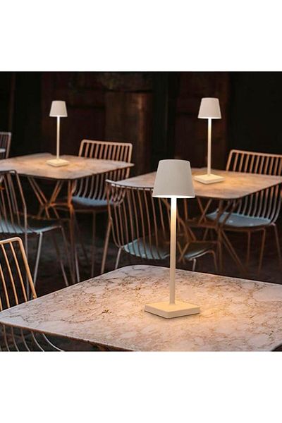 Tescomak Rechargeable touch LED table lamp with telescopic rod, white