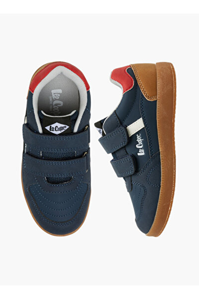 Lee Cooper Boys' Panelled Sneakers with Hook and Loop Closure