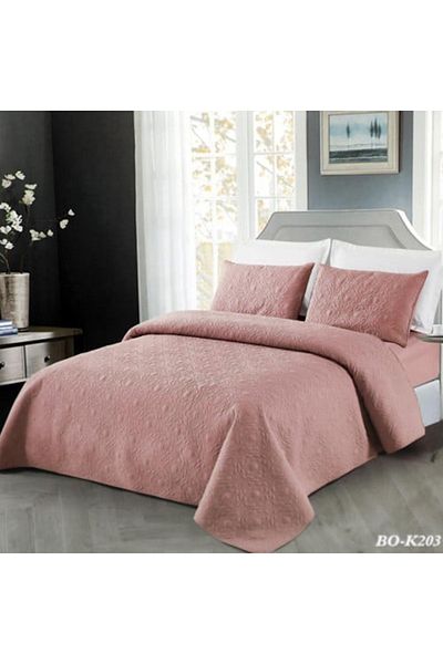 bo Summer bed quilt for a single person, 3 pieces, dark pink color