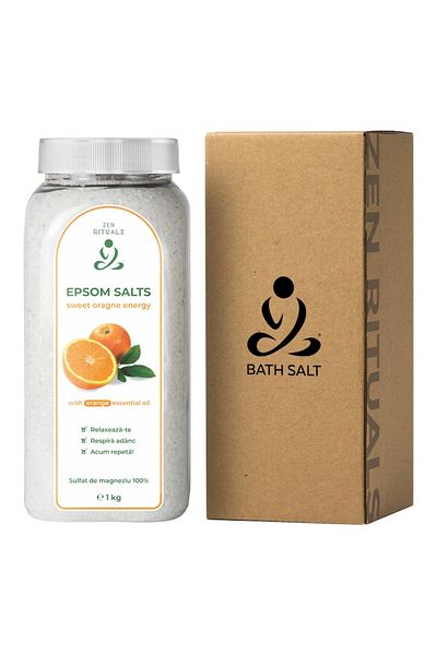 OEM Sare de baie Epsom cu ulei esențial de portocale, sare de baie Zen, 1 kg