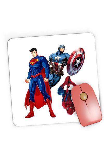 OEM Mousepad Gaming Superman Captain America Spiderman, 21x19 см