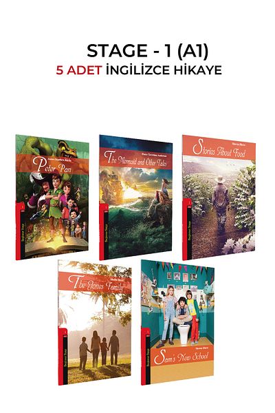 Kapadokya Yayınları 6-7-8 Grade English Story Books Level 1 (A1) Set of 5 Levels