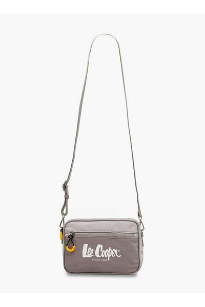 Lee Cooper Logo Print Crossbody Bag with Zip Closure