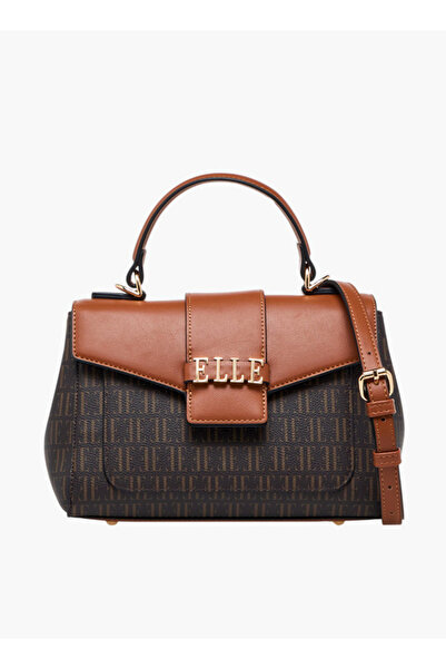 ELLE حقيبة ساتشيل مطبوعة بأحرف أولى ومقبض علوي - عرض 23 سم × ارتفاع 16 سم × ع...