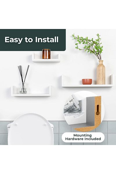 Saharaz 3-Piece DIY U-Style Home Book Shelf , Wood Wall Shelf,Fashionable and Durable,Home Decorative