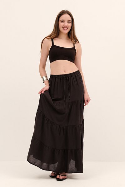 Addax Long Skirt with Elastic Waist E16250-J7