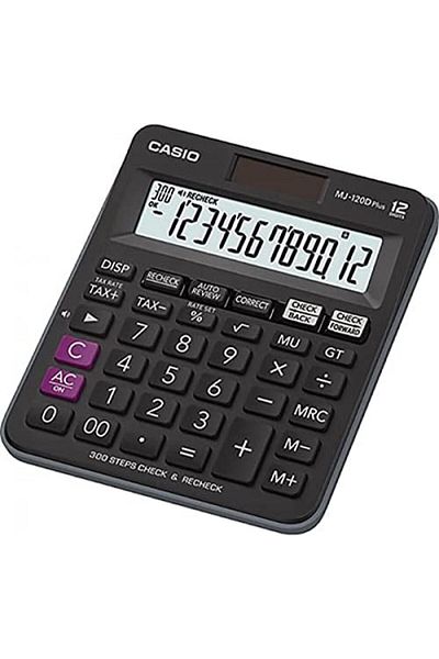 Casio MJ-120D Plus - BK, 300 Steps Check and Correct, Desktop Calculator with Tax & GT Keys