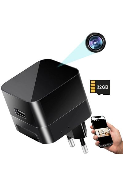 iUni Mini Camera USB Charger IP90, Wi-Fi, 32GB, Full HD, Night Vision, Live View on Phone