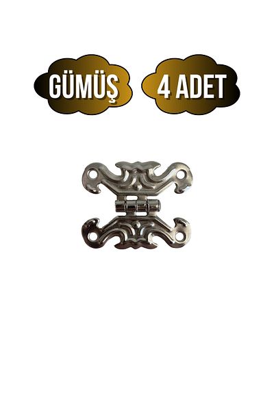 DSYapıAksesuar Butterfly Backgammon Hinge Furniture Box Hinge (Silver) (4 Pcs) (Width: 3cm Length: 2cm)
