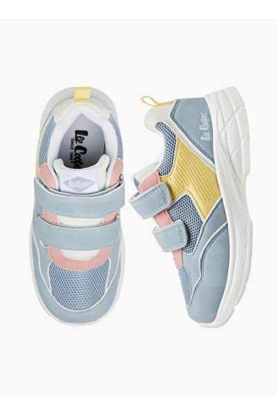 Lee Cooper Girls' Panelled Sneakers with Hook and Loop Closure