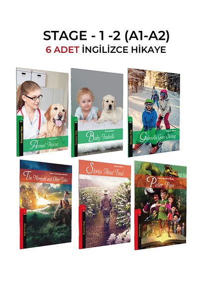 Kapadokya Yayınları 6-7-8 Class English Story Level 1-2 (A1-A2) Level 6 Set of 6