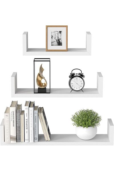 Saharaz 3-Piece DIY U-Style Home Book Shelf , Wood Wall Shelf,Fashionable and Durable,Home Decorative