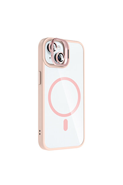 Gpack iPhone 15 uyumlu Kılıf Standlı M-Safe Özellikli Etro Kapak + Lens Korum...