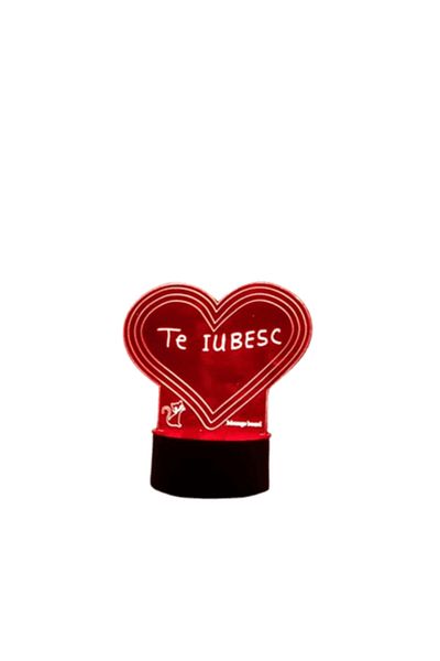 halber Lampa decorativa 3D cu mesaj personalizabil, tip Inimioara, cu marker inclus, halber, Bej