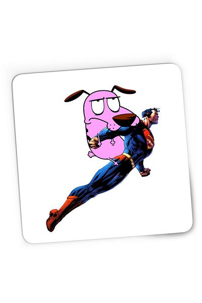 OEM Mousepad Gaming Superman Courage Coward Dog Scary Fly, 21x19 см
