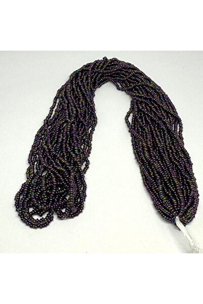 Bi hızlı Cam Kum Boncuk 11/0 Dizili Çek Boncuğu, Cezaevi Boncuğu, 2 mm Alacalı Mor