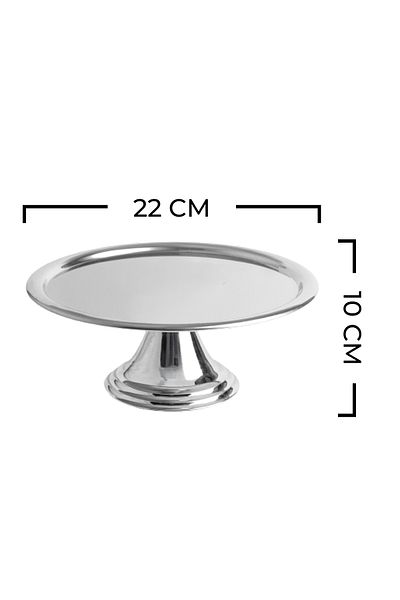 NEWTREND Züccaciye Luxury 2-Piece Round Silver Footed Cake, Cake, Cookie, Dessert, Treat, Dowry Presentation Serving Stand