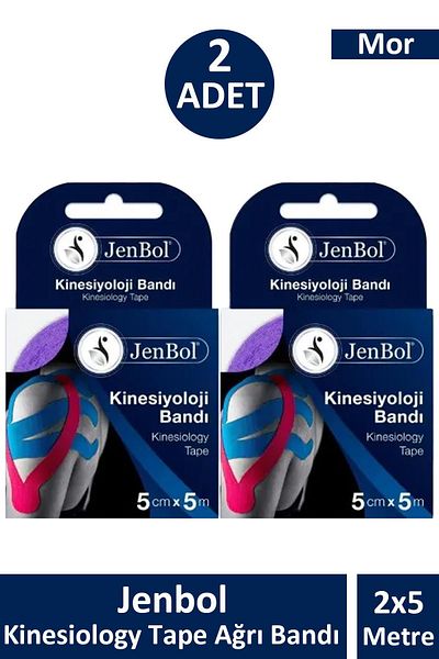 Jenbol Kinesiology Tape Pain Tape 5 cm X 5 m - Purple 2 Pieces