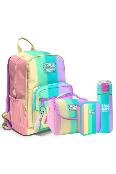 Coral High Kids 4-Piece School Bag Set (New)
