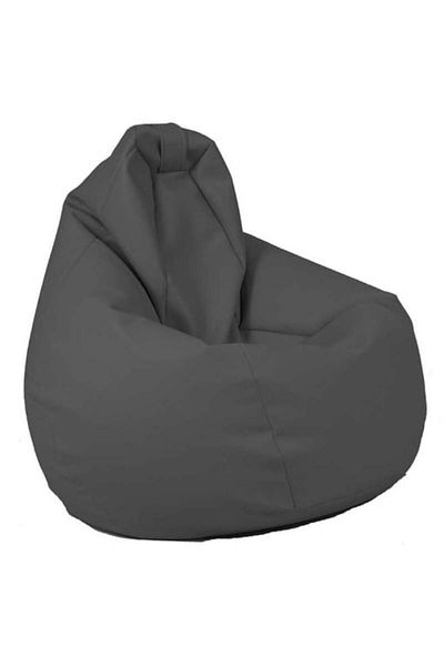 Pufrelax Fotoliu Nirvana Hobbit, Material Piele Ecologică - Dark Grey
