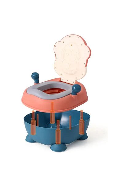 Little Mom Olita pentru copii Little Mom Monkey Pink, cu adaptor moale din spuma PU, manere laterale, capac rab
