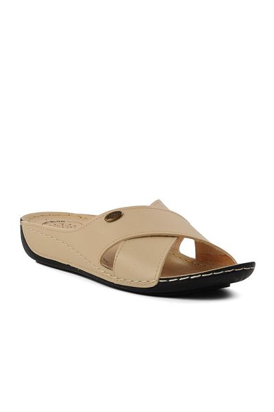 AYK'S Beige Women's Slippers 16.032 Z