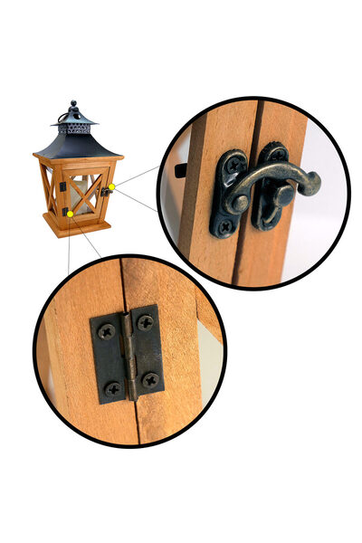 Strend Pro Decorative lantern, wood, LED, 19x19x36 cm