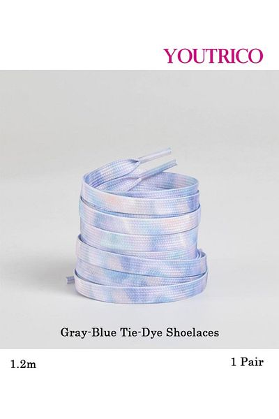 Youtrico 1 Pair Ombre Tie-Dye Flat Shoelaces - 120cm Polyester Laces
