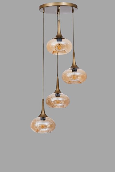 Lumexx ZARA 4 LÜ TEPSİLİ ESKİTME BAL CAMLI SARKIT