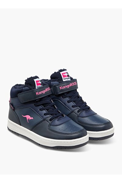 Kangaroos Girls' Panelled High Top Shoes with Hook and Loop Closure