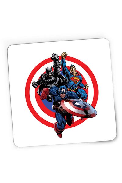 OEM Mousepad Gaming Captain America Superman Batman Fight Around World, 21x19 см