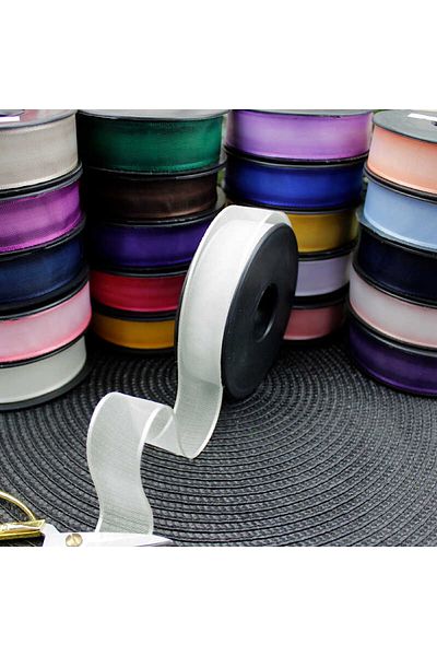 hobi24 Chiffon Ribbon 2,5cm 20Mt Cream