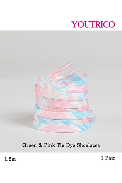 Youtrico 1 Pair Ombre Tie-Dye Flat Shoelaces - 120cm Polyester Laces