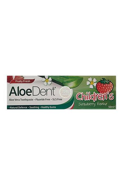 AloeDent ألودنت معجون اسنان 50 مل للاطفال بالفراوله خالي من الفلوريد
