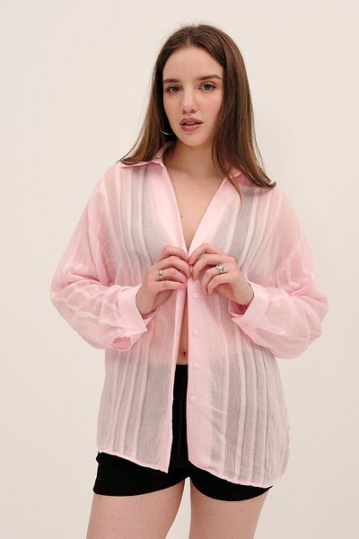 Addax Button Transparent Shirt G4914-Z9